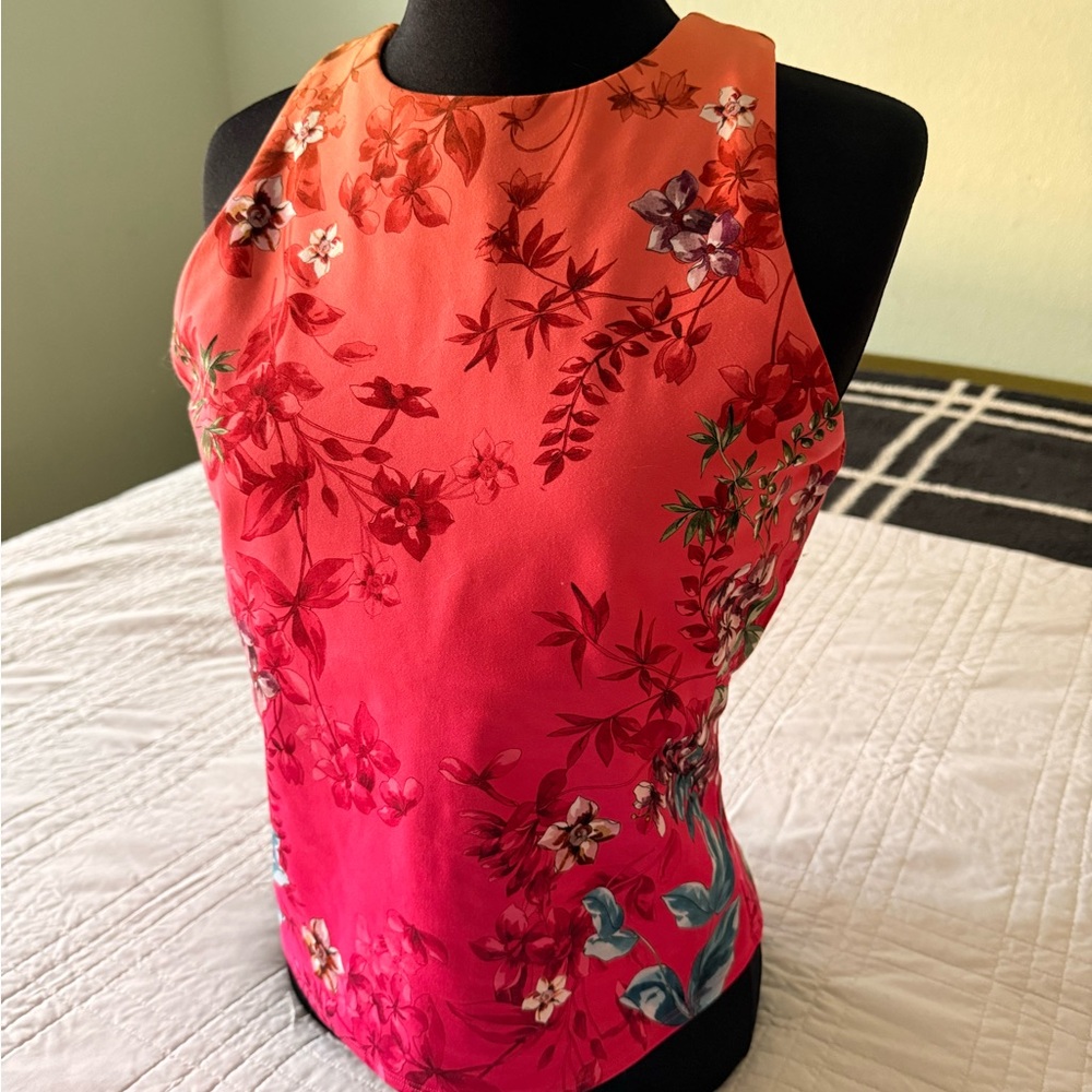 Johnny Was Pink and Orange Floral Tank Top - Picture 3 of 7